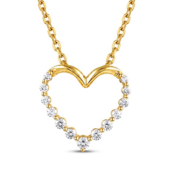Diamond Heart Necklace 1/10 ct tw 10K Yellow Gold 18"