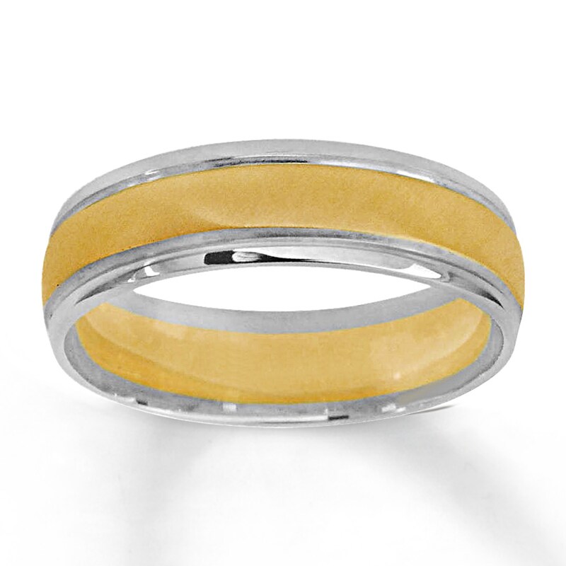 Men's Wedding Band 10K Two-Tone Gold 6mm