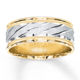 Now + Forever Wedding Band 10K Two-Tone Gold 8mm
