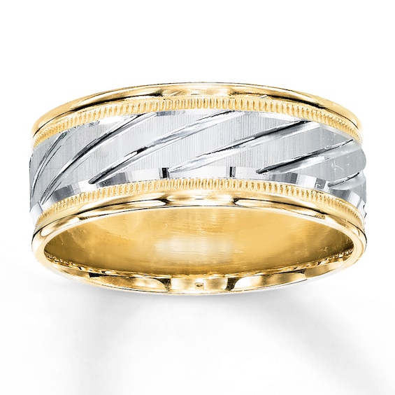 Now + Forever Wedding Band 10K Two-Tone Gold 8mm
