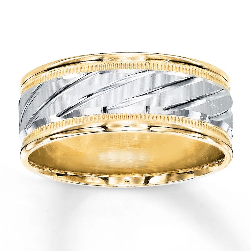 Main Image 1 of Now + Forever Wedding Band 10K Two-Tone Gold 8mm