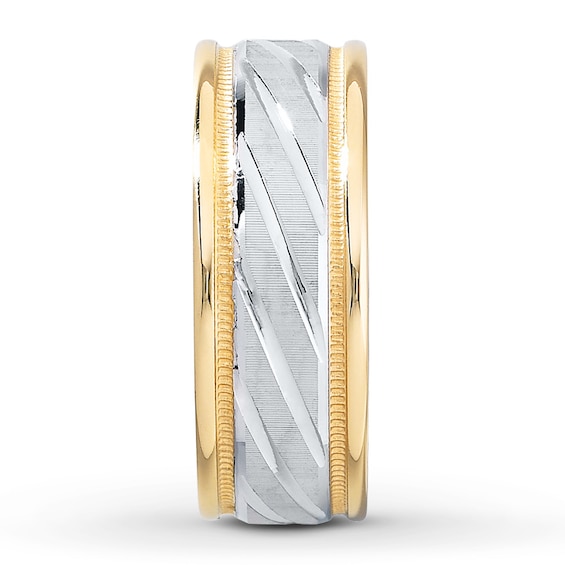 Thumbnail Image 2 of Now + Forever Wedding Band 10K Two-Tone Gold 8mm