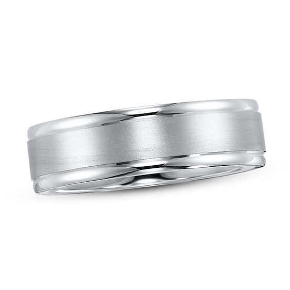 Wedding Band 10K White Gold 6mm - Size 10