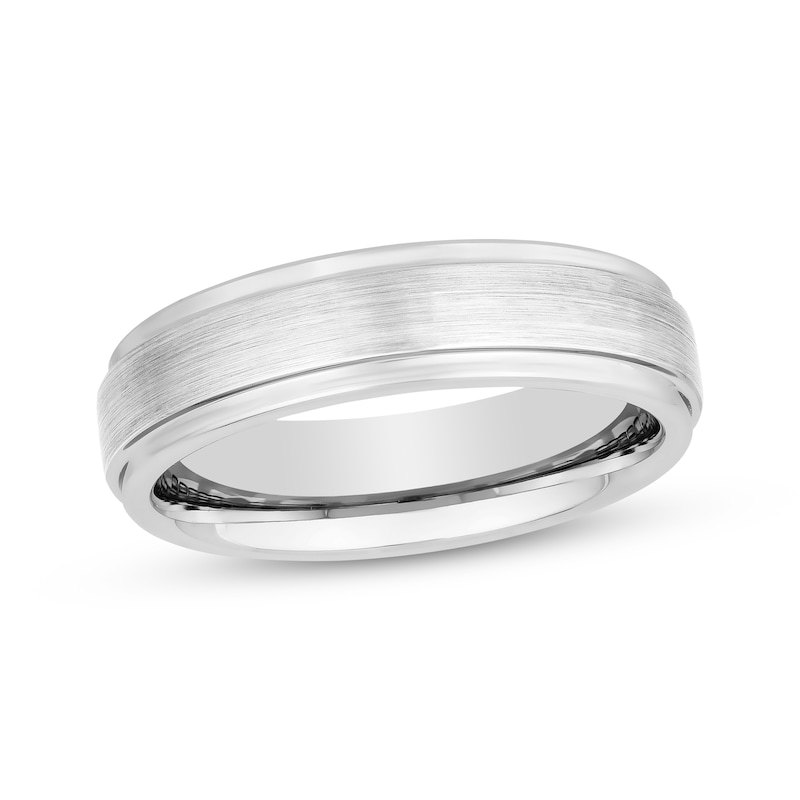 Main Image 1 of 6mm Wedding Band White Tungsten Carbide Size 10