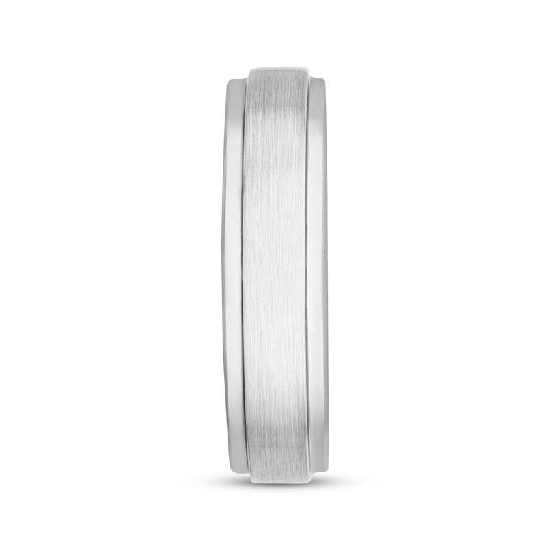 Main Image 2 of 6mm Wedding Band White Tungsten Carbide Size 10