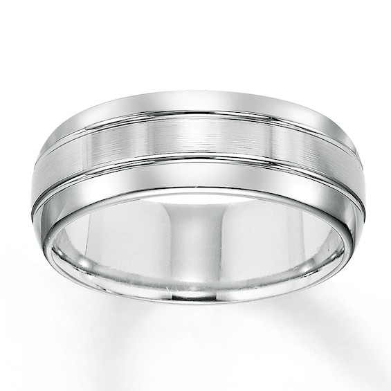 Now + Forever 8mm Wedding Band White Tungsten Carbide