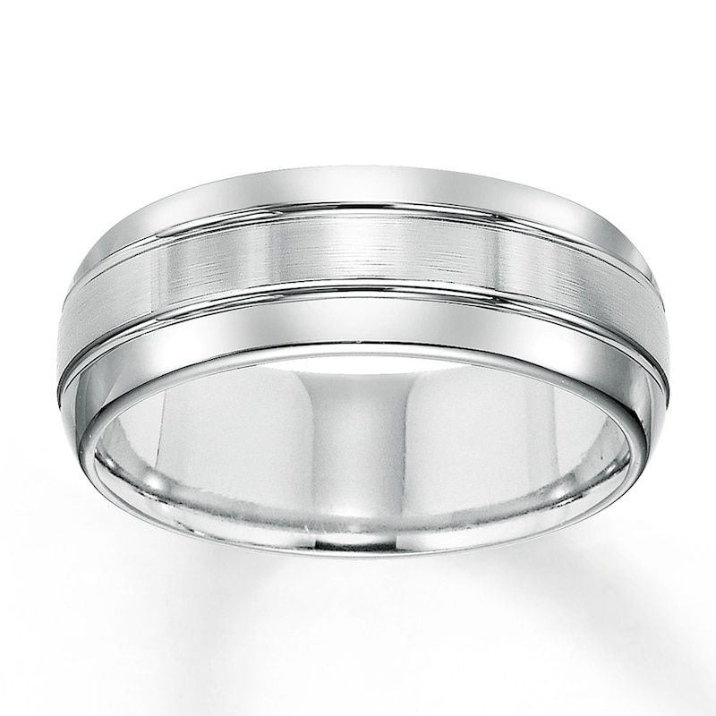 Main Image 1 of Now + Forever 8mm Wedding Band White Tungsten Carbide