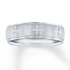 Thumbnail Image 1 of Now + Forever Cross Wedding Band 10K White Gold 7mm