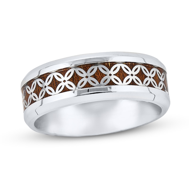 Main Image 1 of Now + Forever Men's Wedding Band Brown Enamel Stainless Steel