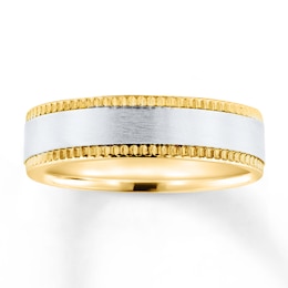 Now + Forever Wedding Band 10K Two-Tone Gold 6mm