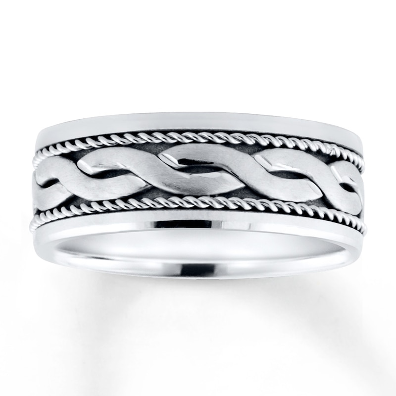 Main Image 1 of Now + Forever Wedding Band 10K White Gold 7.5mm