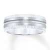 8mm Wedding Band White Tungsten Carbide