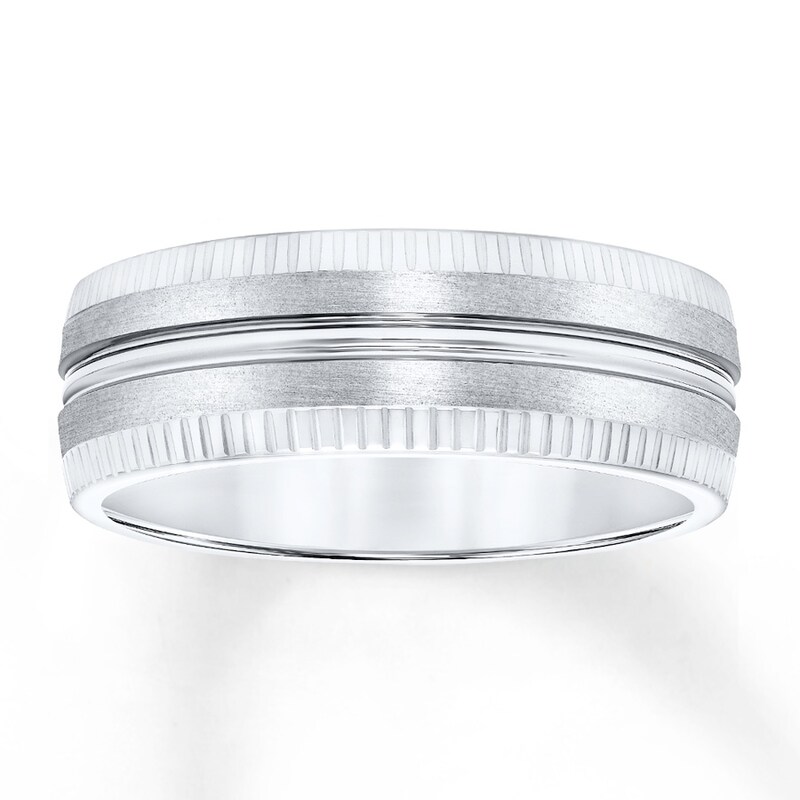 8mm Wedding Band White Tungsten Carbide