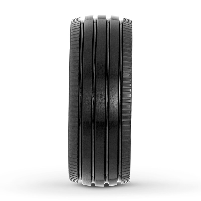 9mm Wedding Band Black Tungsten Carbide
