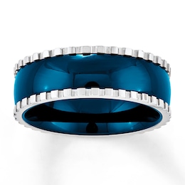 Now + Forever 8mm Wedding Band Blue Ion-Plating Stainless Steel