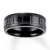 Thumbnail Image 1 of Now + Forever Wedding Band Black Ion-Plated Stainless Steel 8mm