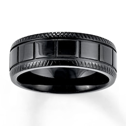 Now + Forever Wedding Band Black Ion-Plated Stainless Steel 8mm