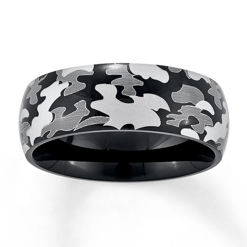 Main Image 1 of Now + Forever Camouflage Wedding Band Stainless Steel 8mm