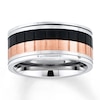 Thumbnail Image 0 of Wedding Band Rose/Black Ion Plating Stainless Steel 10mm
