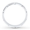 Men's Wedding Band 10K White Gold 8mm