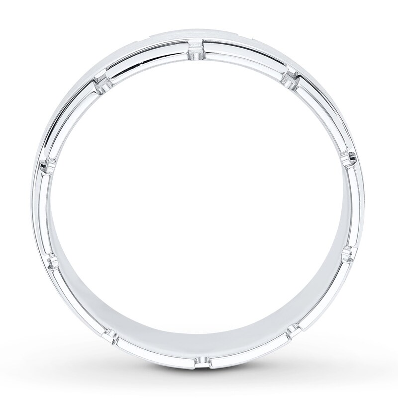 Men's Wedding Band 10K White Gold 8mm