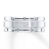 Men's Wedding Band 10K White Gold 8mm