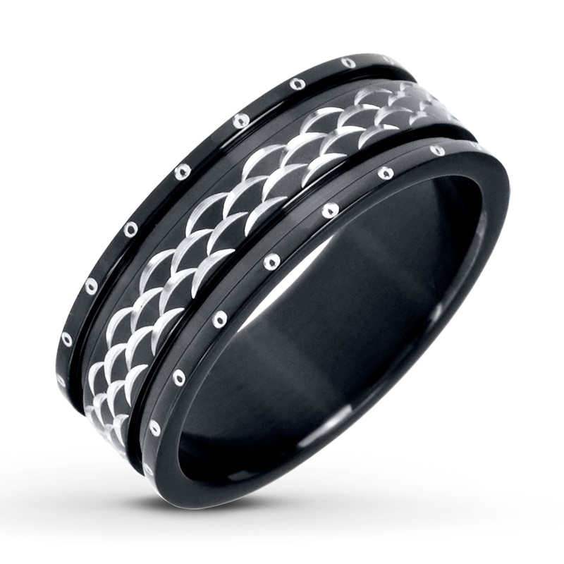 Men's 8mm Stainless Steel Band with Ion Plating