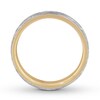Carved Wedding Band 14K Two-Tone Gold 7mm