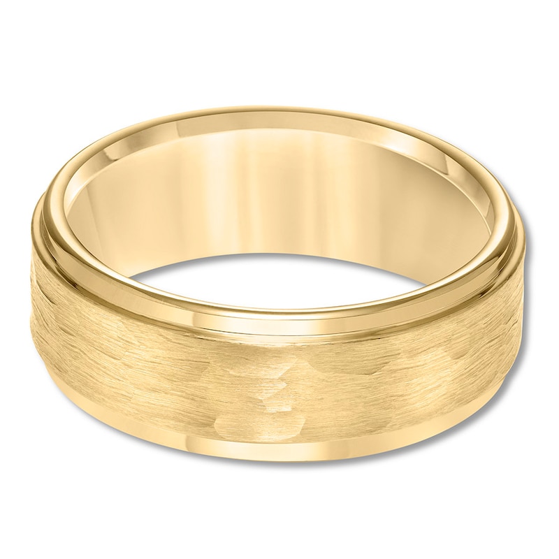 8mm Wedding Band Yellow Tungsten Carbide