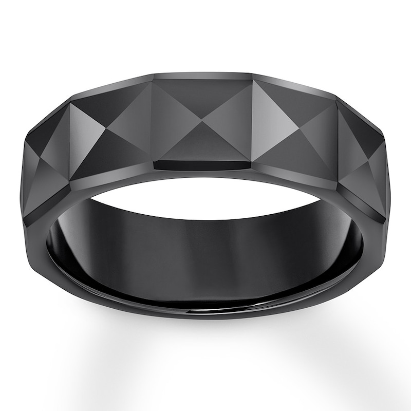 Main Image 1 of Now + Forever 7mm Wedding Band Black Tungsten Carbide
