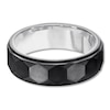 Thumbnail Image 1 of 7mm Faceted Wedding Band Black & White Tungsten Carbide