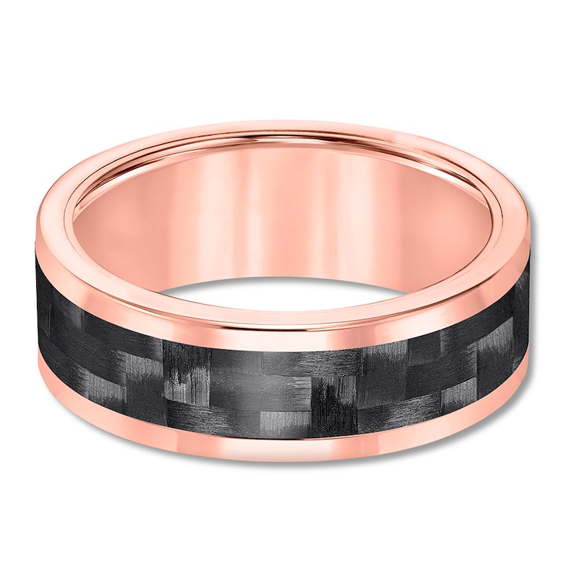 8mm Wedding Band Rose Tungsten Carbide