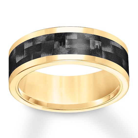 Now + Forever 8mm Wedding Band Yellow Tungsten Carbide