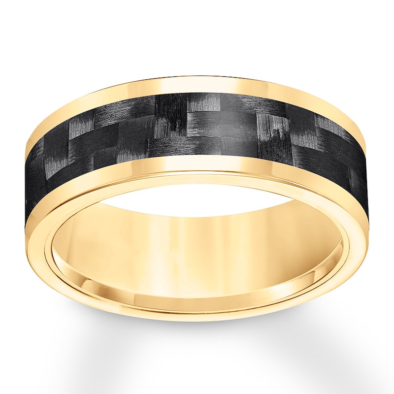 Main Image 1 of Now + Forever 8mm Wedding Band Yellow Tungsten Carbide