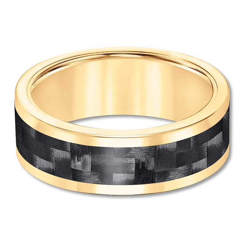 Main Image 2 of Now + Forever 8mm Wedding Band Yellow Tungsten Carbide