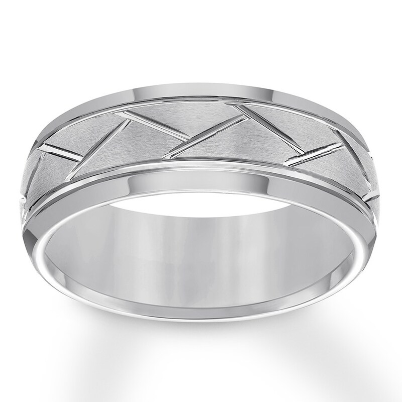 Main Image 1 of Now + Forever 8mm Wedding Band Gray Tungsten Carbide