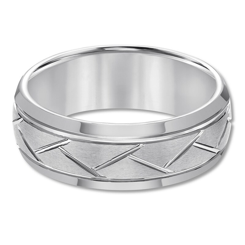 Main Image 2 of Now + Forever 8mm Wedding Band Gray Tungsten Carbide