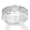 Thumbnail Image 1 of Now + Forever 9mm Wedding Band Gray & White Tungsten Carbide