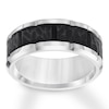 Thumbnail Image 0 of 9mm Wedding Band Black & White Tungsten Carbide