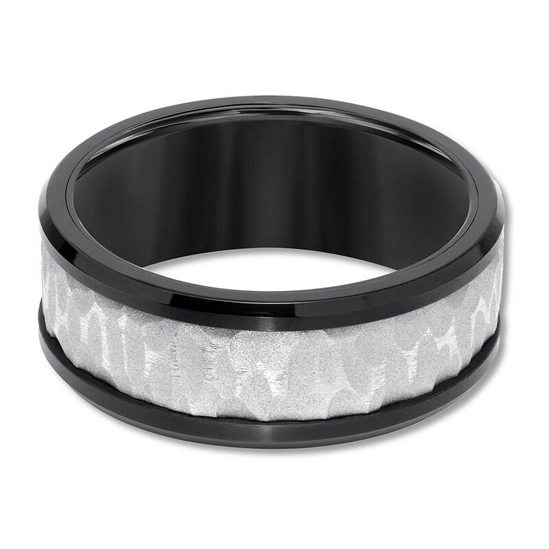 9mm Wedding Band Black/Gray Tungsten Carbide