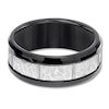 Thumbnail Image 1 of 9mm Wedding Band Black & Gray Tungsten Carbide