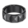 Thumbnail Image 1 of 9mm Faceted Wedding Band Black Tungsten Carbide