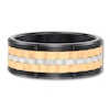 Thumbnail Image 2 of Now + Forever 9mm Wedding Band Black, Yellow & White Tungsten Carbide