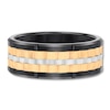 Thumbnail Image 1 of 9mm Wedding Band Black, Yellow & White Tungsten Carbide