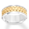 Thumbnail Image 1 of Now + Forever 9mm Wedding Band White & Yellow Tungsten Carbide