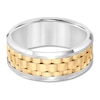 Thumbnail Image 2 of Now + Forever 9mm Wedding Band White & Yellow Tungsten Carbide
