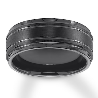 Now + Forever 9mm Wedding Band Black Tungsten Carbide
