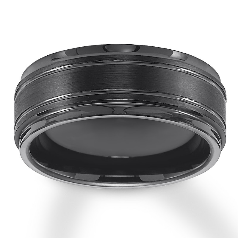 Main Image 1 of Now + Forever 9mm Wedding Band Black Tungsten Carbide