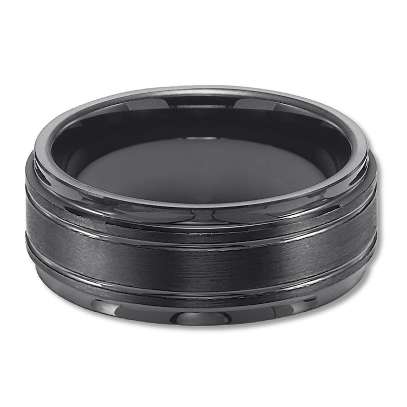 Main Image 2 of Now + Forever 9mm Wedding Band Black Tungsten Carbide