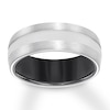Thumbnail Image 1 of Now + Forever 8mm Wedding Band White Tungsten Carbide & Black Ceramic
